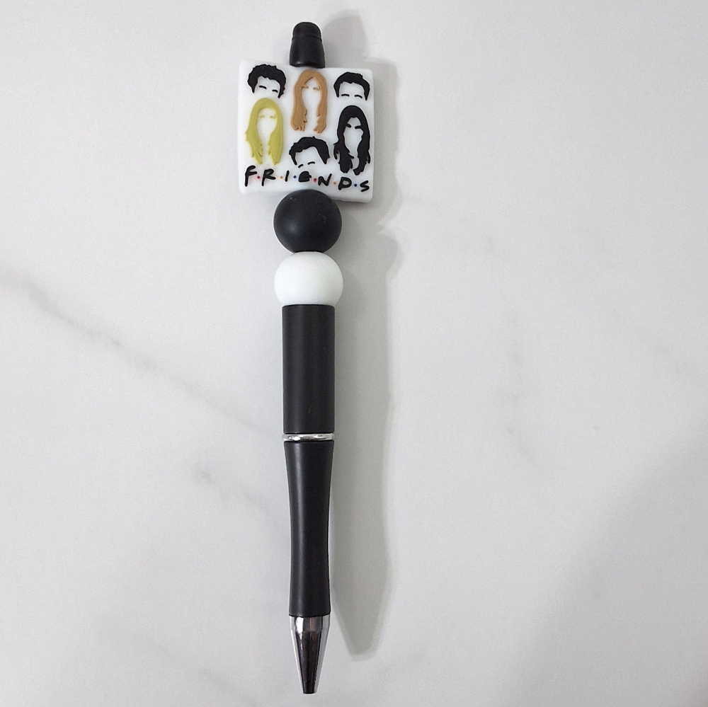 FRIENDS The Television Show Beaded Writing Pen, Black Ink Pen , NEW